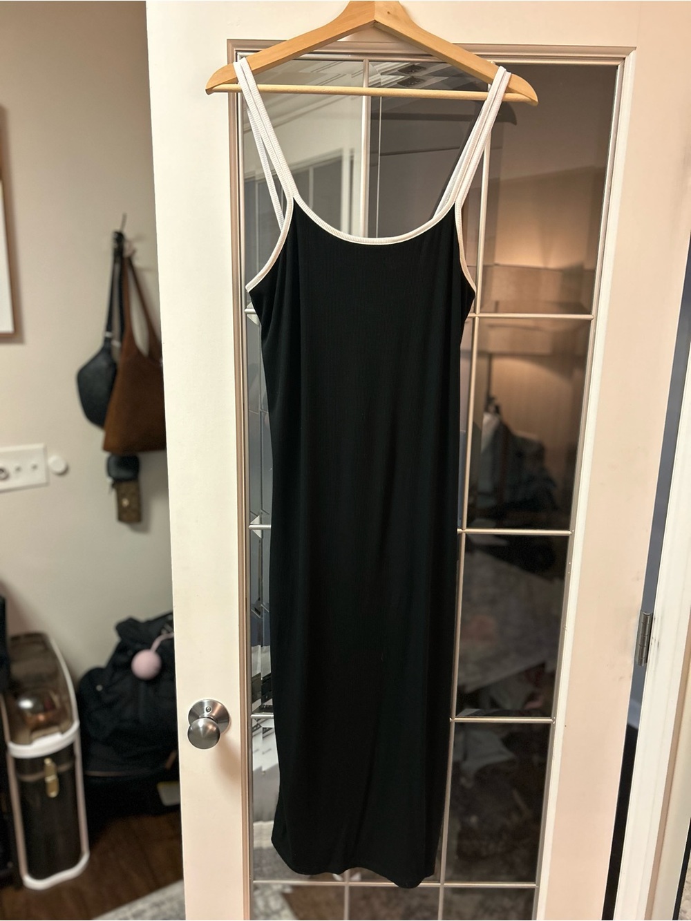 Hello Miz Maternity Ribbed Bodycon Midi Dress with Double Straps and Side Slit